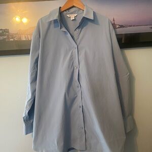 Athleta Light Blue Casual Button Down Shirt